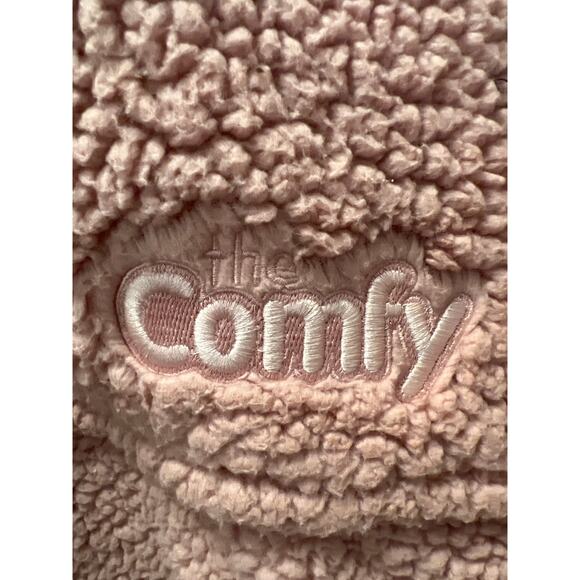 Comfy Women’s Cozy Comfort Wearable Blanket Quarter-Zip Oversized Hoodie Pink - Picture 5 of 8